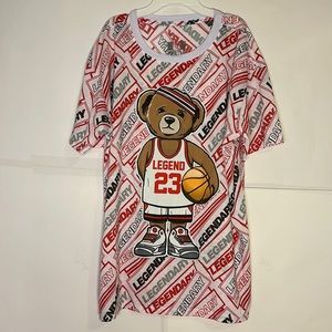Men’s Legendary Basketball Teddy Bear Tee Size 2XL